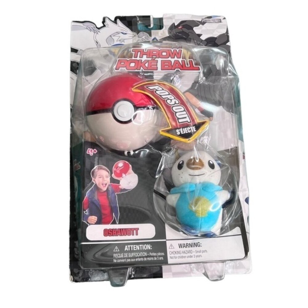 Pokemon Black  White B W Series 1 Oshawott Throw Poke Ball Plush